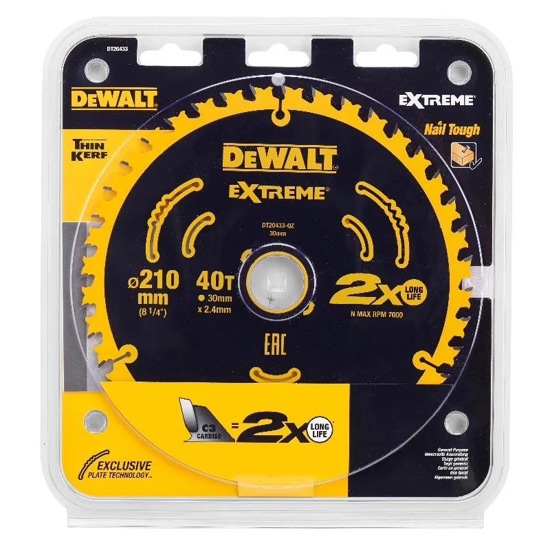 DEWALT DT20433 Extreme 210mm 4 - Woodworking Kerf review and price