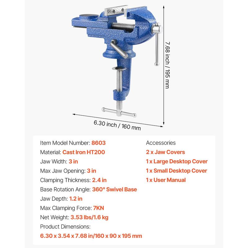Bench Vise, 3 Inch, Portable W - Woodworking Bench Vise review and price
