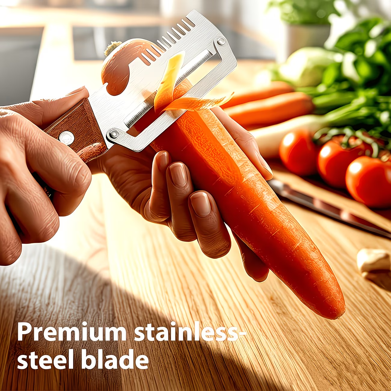 Stainless steel peeler with wo - Woodworking Project review and price