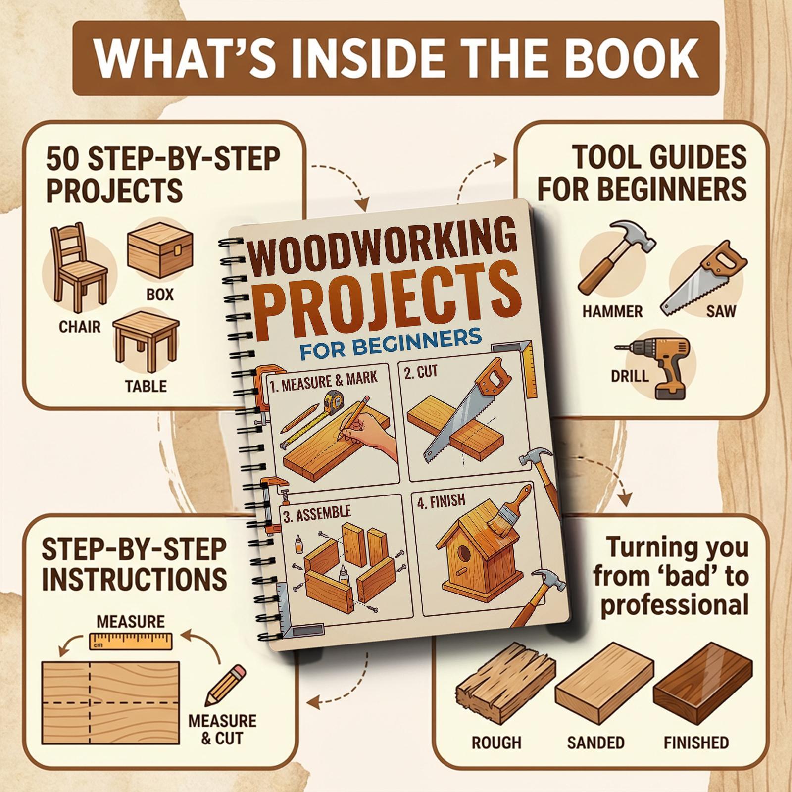 Woodworking Book for Beginners - Woodworking Project review and price